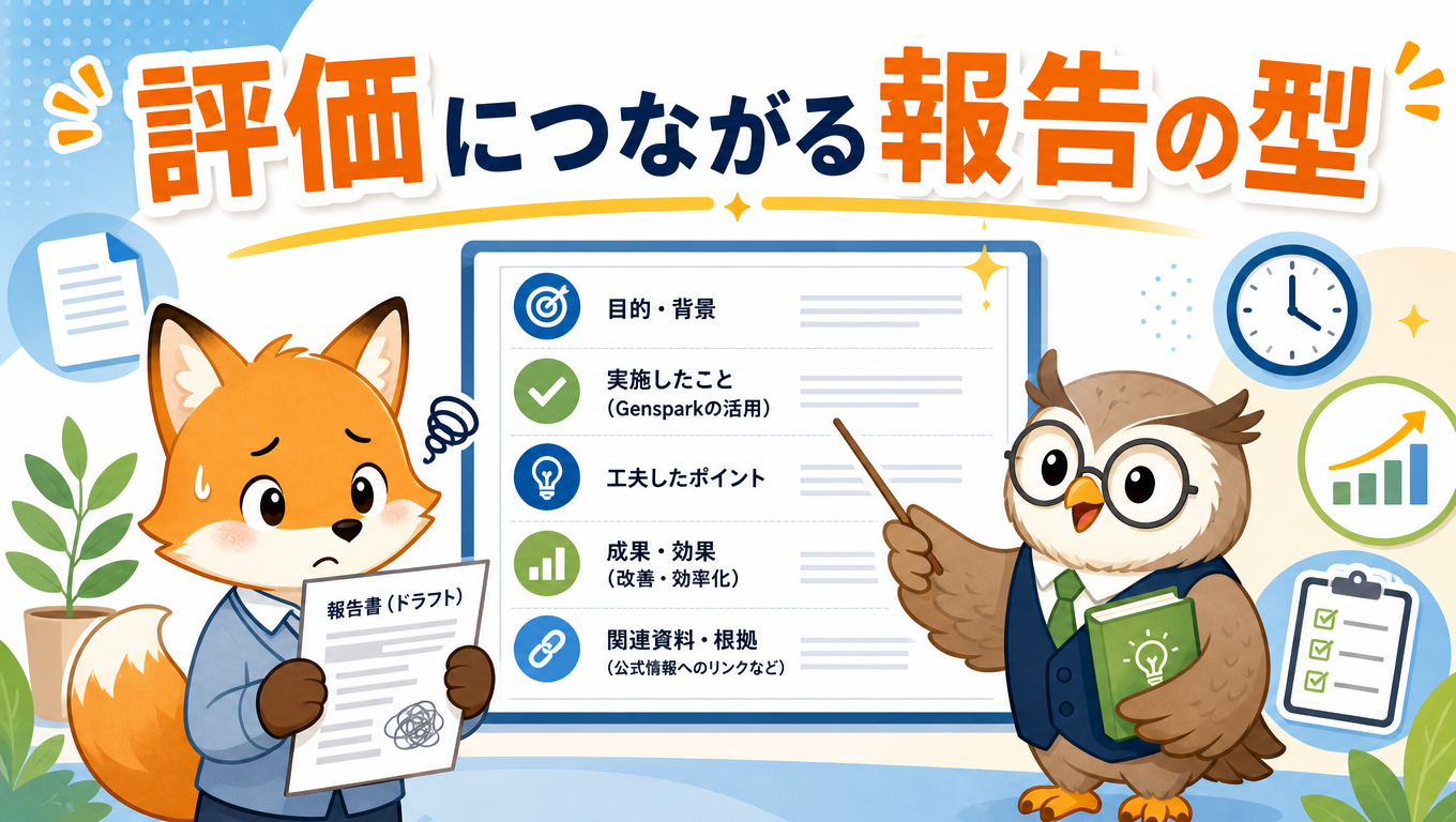 【Genspark特集】Gensparkで作った資料を「評価につなげる」報告の型
