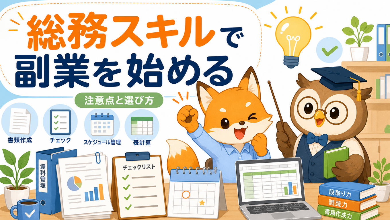 【スキルアップ】総務の副業・スキル活かし方｜注意点と選び方